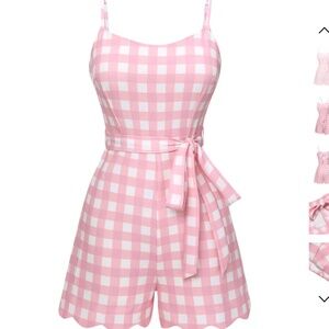 Pink Plaid Romper